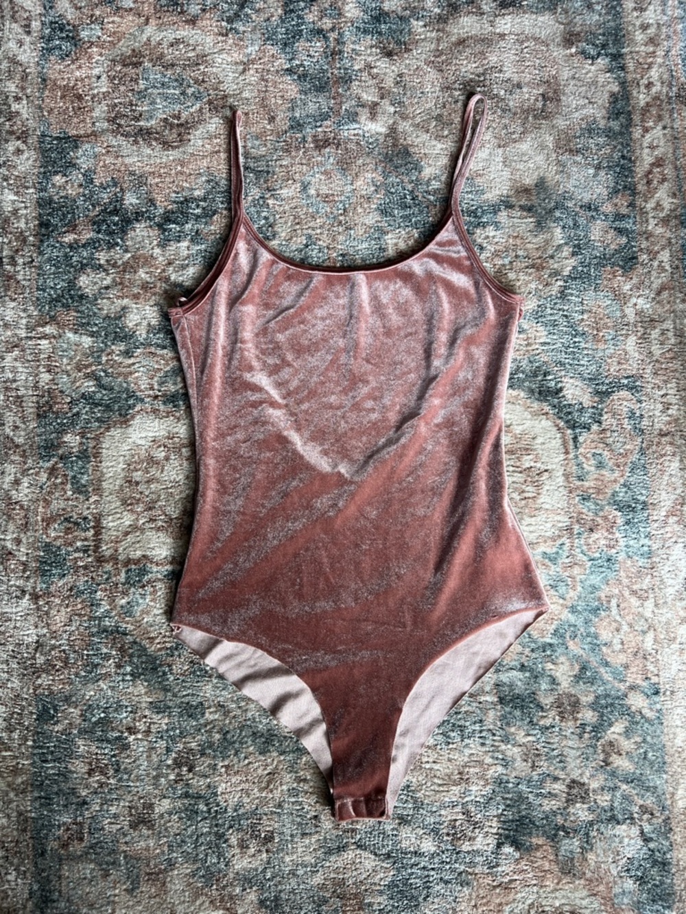 Zara Dusty Rose Velvet Bodysuit